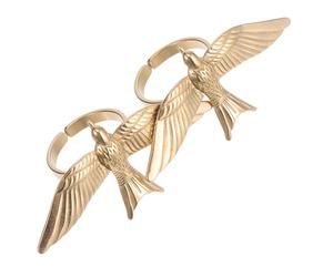 Yardwe 2 Pezzi Anelli Regolabili con Simbolo della Pace in Acciaio Inossidabile Anelli Vintage da Donna con Design Volanti Gioielli Originali per Uso Quotidiano e Occasioni Speciali