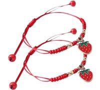 Yardwe 2 pezzi Braccialetti Intrecciati Regolabili con Ciondolo a Forma di Frutto Bracciale Frutta Simbolo di Buona Sorte per Ragazze e Amiche Accessorio Moda Versatile e Resistente