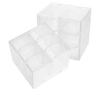 Yardwe 2 Pezzi Contenitore Trasparente a Cassetti Sei Scomparti in Plastica | Cassetti Rimovibili, Uso Bagno e Scrivania, Manutenzione Semplice, Visibilità Chiara, Design