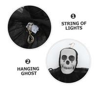 Yardwe 2 pezzi Decorazione Scheletro Halloween da Esterno Teschio Appendibile Resistente Intemperie Effetto Glow Spettrale per Decorazioni Casa Infestata e Atmosfera Halloween