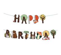 Yardwe 2 Pezzi Festone Decorativo Animali Della per Compleanni Striscione Happy Birthday da Appendere Decorazione per Compleanno Bambina per Interni Ed Esterni