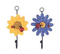 Yardwe 2 Pezzi Gancio da Muro a Forma di Fiore in Resina e Ferro | Bagni e Cucine, Portata Elevata, Facile Installazione, Salva Spazio, Design Decorativo a Margherita