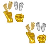 Yardwe 2 Pezzi Kit per Calco Mani e Piedi con Polvere di Polvere e Pennello Completo per Souvenir Unisex