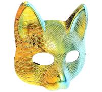 Yardwe 2 pezzi Maschera Volpe Halloween in Plastica Leggera e Lucente per Carnevale e Cosplay Unisex Accessorio Animale Mascherato per Feste e Masquerade Uomo Donna