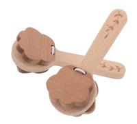 Yardwe 2 Pezzi Ringboard a manico lungo orso artiglio Percussion Toy piccoli strumenti a percussione sonaglio animale creatore di rumore per strumenti in legno Di legno Cachi