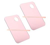 Yardwe 2 Set Palette per Trucco e Unghie in Acciaio Inox Rosa | Superficie Liscia, Assorbe Minima Quantità di Colore e Fondotinta, Formato Compatto, per Uso Quotidiano e Professionale