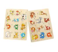 Yardwe 2 set Puzzle in Legno Educativi per Giochi Montessori con Animali Lavagna Tattili per Sviluppo Cognitivo e Creatività Giocattoli Affidabili e Resistenti per Bimbi da Anno