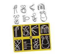 Yardwe 2 Set Sblocco Inossidabile Set da Giocattoli Intelligenti per Disentanglement Puzzle e Portatilper Adulti per Cognitive e Attività Educative
