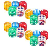 Yardwe 20 dadi da gioco arcobaleno traslucidi da 1 pollice - Cubi di dadi in acrilico con punti per l'insegnamento della matematica in classe, feste di vacanza, accessori per giochi da tavolo,