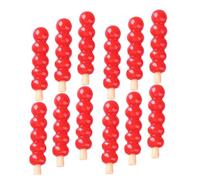 Yardwe 20 Pezzi Simulati Canded Haws Mini Cibo Giocattolo Cibo in Miniatura Per Casa Delle Bambole Dessert Di Torte in Miniatura Figurine Di Caramelle Mini Cose Mini Roba Resina Rosso