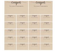 Yardwe 200 Pezzi Carte Coupon Vuote in Carta Beige, Scrivibili e Resistenti | Piccole Imprese e Faccende Familiari, Inseribili in Buste Regalo, Bordi Lisci e Ordinati, Set di Due