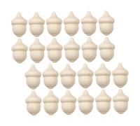 Yardwe 24 Acorns Natural Wood Unfinished Rustic Wooden Ornaments For Christmas Decor Diy Painting And Counting Craft Accessories
