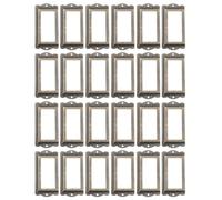 Yardwe 24 Cornici Porta Etichette Vintage in Ferro Verde, Antiche e Facili da Montare, Perfette per Cassetti e Librerie, Set Decorativo da 24 Pezzi