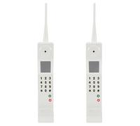 Yardwe 2pezzi Telefono Vintage in Ferro Bianco, Decorazione retrò Classica per Ufficio e Scenografia, Riproduzione Vecchio Telefono Anni 80-90 per Esposizione Accattivante