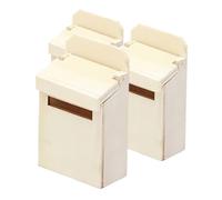 Yardwe 3 Pezzi accessori per case delle bambole in miniatura posta minuscolo piccolo roba in miniatura Accessori per la casa delle bambole in miniature di legno Beige