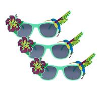 Yardwe 3 Pezzi Occhiali da Festa Hawaiani Verdi in Plastica, Riutilizzabili | Tema , Vestibilità per Teste Diverse, Presa Antiscivolo, Non Ostacolano la Vista