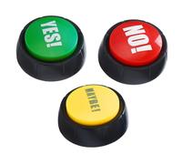 Yardwe 3 Pulsanti Sonori Divertenti Yes No Maybe Giocattoli Scherzo Interattivi per Feste e Competizioni Pulsanti Quiz Prank per Reazioni Veloci e Intrattenimento
