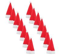 Yardwe 30 Pezzi Cappello Natalizio Mini in Flanella Rossa per Decorazioni Festive e Accessori Creativi DIY per Dolci e Bambole in Feste di Natale