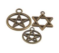 Yardwe 30 Pezzi ciondolo pentagramma gioielli per il collo pendente con ciondoli per collana ciondoli ciondoli collana d'epoca accessorio fai da te lega Golden