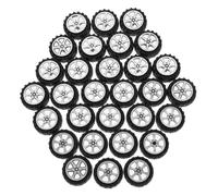Yardwe 30 Pezzi Ruote Piccole per Accessori da Te per Auto per Creazioni Artigianali e Progetti Nero