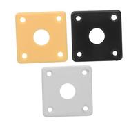 Yardwe 3pezzi Piastra Jack Quadrata in Plastica Gruppo Jack in Plastica Supporto Per Jack Per Chitarra Base Per Piastra Quadrata in Bianco Nero Giallo