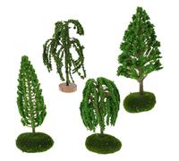 Yardwe 4 alberi in miniatura misti: alberi in plastica fai da te - scenario verde realistico per architettura, paesaggio, decorazione della casa delle bambole