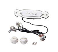 Yardwe 4 corde Pickup Elettrico per Chitarra Acustica Corde con Controllo Del Volume e Bianco Adatto Folk e Elettriche Materiale Durabilità
