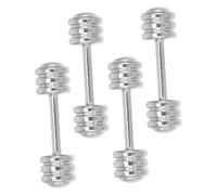 Yardwe 4 Pezzi di palestra per casa delle bambole decorazione di scene in miniatura mini manubri Acciaio inossidabile Silver