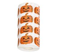 Yardwe 4 Rotoli Adesivi Zucca per Halloween, Pezzi Autoadesivi Scintillanti | Effetto Olografico a Scaglie, Riutilizzabili e Residui, per Sacchetti Dolcetto o Scrapbooking