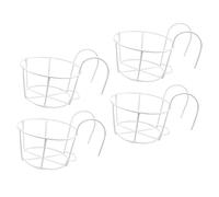 Yardwe 4pezzi Portavaso Da Balcone in Ferro Sospensione Portapiante Rinforzati Con Ganci Doppio Supporto Per Corrimano Supporto Vasi Appesi Resistente Per Interni Ed Esterni Per Piante e