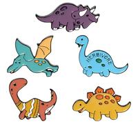 Yardwe 5 Pezzi Set di Cinque Spille Dinosauro in Lega per Abiti e Costumi | Design Carino e Semplice, per Decorazioni su Colletto, Giacche e Vestiti