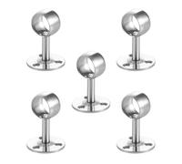 Yardwe 5 Pezzi Supporto per Aste Armadio Rotondo 22mm in Acciaio Inox | Foro di Montaggio 24mm, Finitura Argento, Robusto e Antiruggine, per Organizzare L'asta