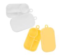 Yardwe 50 Miniature Bento Lunch Box With Compartments Play Kitchen Toy DIY Portable Snack Containers For Pretend Play And Dollhouse Accessories