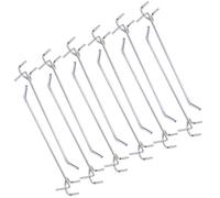 Yardwe 50 Pezzi Gancio per Pannello Forato a Tre Punte in Metallo Argento | Montaggio senza Utensili, Distanza Foro 3, 2cm, Lunghezza 10cm, per Cucina e Parete Attrezzi