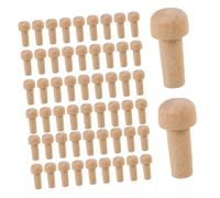Yardwe 50 Wood Peg Accessory Mini Mushroom Head Rods Unpainted Wooden Diy Toy Craft Furniture Parts For Creative Projects