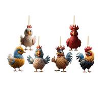 Yardwe 6 Pezzi Ciondolo da Giardino con Porta Automatica per polli pollaio Pulcino pollame Decorazione casa Home Decoration Pollo da Giardino Appeso Arredamento per la casa Acrilico