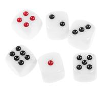 Yardwe 6 Pezzi Dadi da Gioco Monofaccia in Resina, Set | Punti da 1 a 6 su Lato, Cinque Facce Vuote, Leggero e Resistente All'usura, per Bar e Decorazione