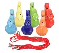 Yardwe 6 Pezzi Fischietti Ceramici Forma da Colorati per Giocattoli Musicali da Bagno Regali per Compleanni Sicuri e Divertenti Colore Casuale