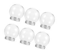 Yardwe 6 Pezzi Globo di Neve Trasparente Fai da Te in Plastica Pet 150ml con Tappo a Vite in Alluminio per Decorazioni Natalizie e Progetti Creativi Pratici