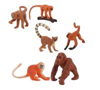 Yardwe 6 pezzi Modelli Scimmia Imitazione in Solida Giocattoli Animali Giungla Realistici in PVC Durevoli e Dettagliati Figure Educative Interattive