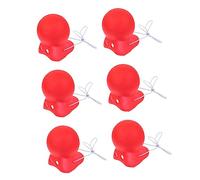 Yardwe 6 Pezzi Naso di pagliaccio naso clown costume da pagliaccio ingannevole naso da clown naso finto Halloween accessori da clown naso da clown cosplay Materiale vinilico rosso