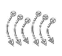 Yardwe 6pezzi Anele per Sopracciglio in Acciaio Inossidabile Gioielli per Piercing al Sopracciglio Anelli per Sopracciglia da Donna Piercing Punk al Borchie Vintage per Feste Bilanciere