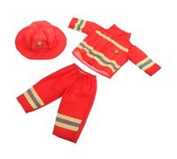 Yardwe Abbigliamento Casual per Bambole con Costume Vigile Del e Accessori Completo con Elmetto per Gioco di Ruolo e Dress Up