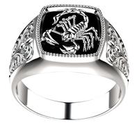 Yardwe Anello Scorpione Uomo in Lega Retrò Rilievo 3D Anello Punk Gotico Creativo Leggero e Resistente Gioielli da Dito per Eventi e Cerimonie