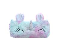Yardwe Astuccio Peluche Unicorno per Bambine, Design Cartone Moda | Scuola Elementare e Banco, Tiene Lontana la Polvere, Spazio per Gomme, Righelli e Pennelli Trucco