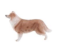 Yardwe Border Collie Model ornamento cucciolo animale di simulazione statua di cane simulato figura del cane figurine di cuccioli artigianato per cani plastica Marrone