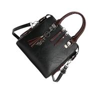 Yardwe Borsa a Mano in PU Nappa Nera Grande Capacità Borsa a Tracolla Singola da Donna Multifunzionale per Uso Quotidiano e Regalo per lei