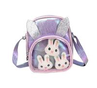 Yardwe Borsa a Tracolla Elegante per in Similpelle Design Coniglio Cartone Animato Borsa Scintillante Adorabile per Shopping Viaggi e Uso Quotidiano Regalo per Bambine