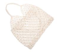Yardwe Borsa Rete da Spiaggia in Cotone Intrecciata a Mano Design Semplice e Doppio Uso per Un'atmosfera Estiva Durante Picnic All'aperto e Giornate al Mare