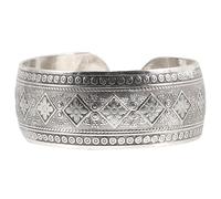 Yardwe Bracciale Donna Retro in Lega Argento, Bracciale Rigido Aperto Incisioni, Comodo da Indossare e Regolabile per Uscite Quotidiane